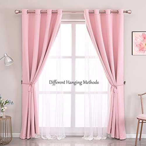 Pink Double Layer Blackout Curtains