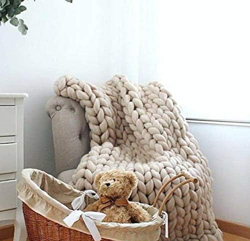 Camel Handmade Chunky Knit Throw Blanket
