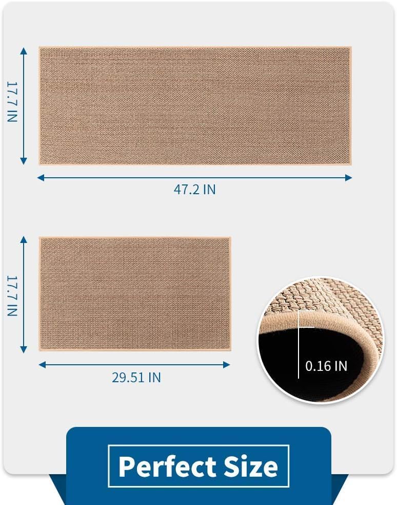 Beige Washable Kitchen Rug Sets