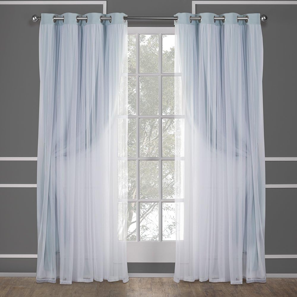 Aqua Double Layer Blackout Curtains