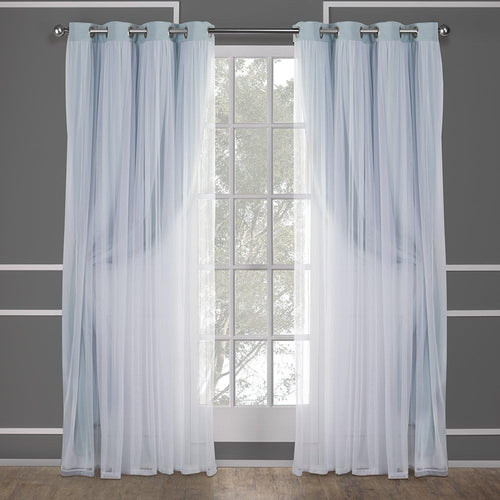 Aqua Double Layer Blackout Curtains