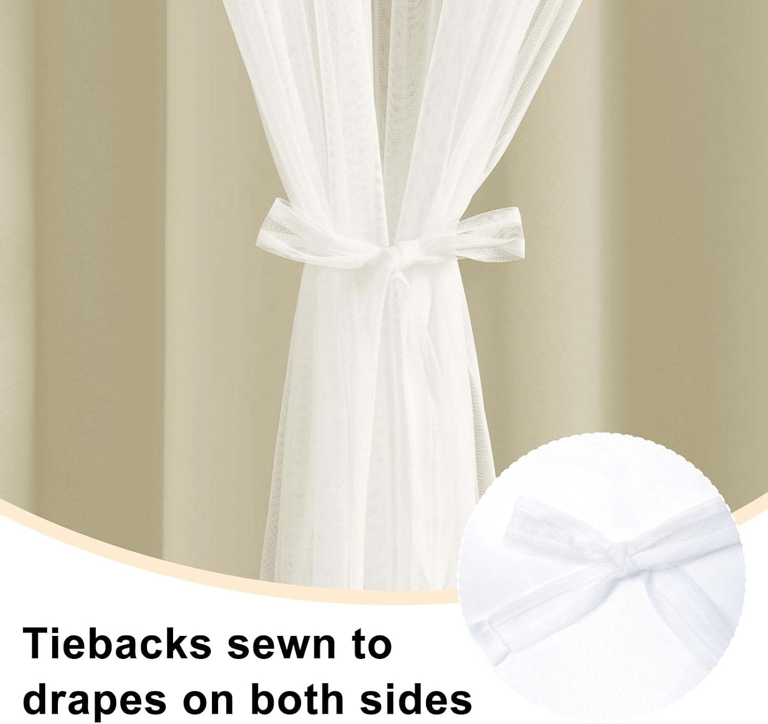 Light Beige Double Layer Blackout Curtains