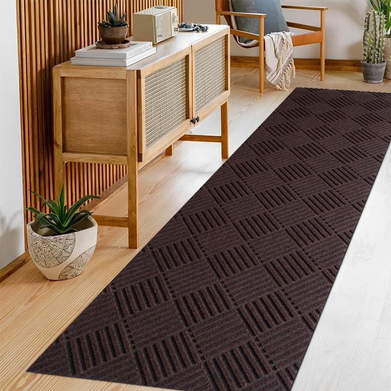 Brown Washable Runner Rug
