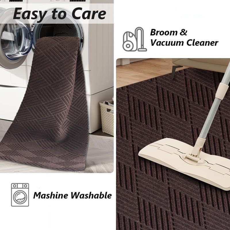 Brown Washable Runner Rug