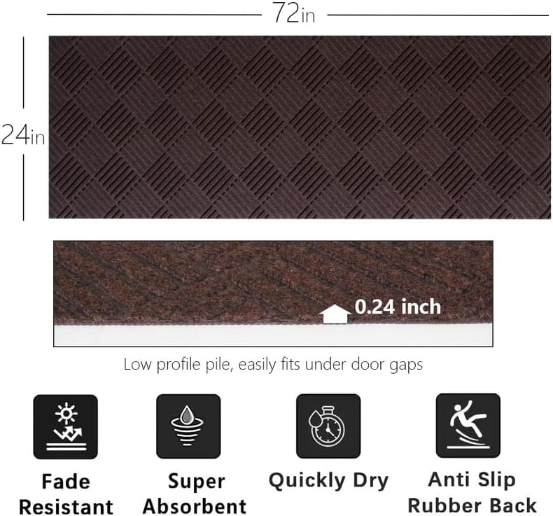 Brown Washable Runner Rug