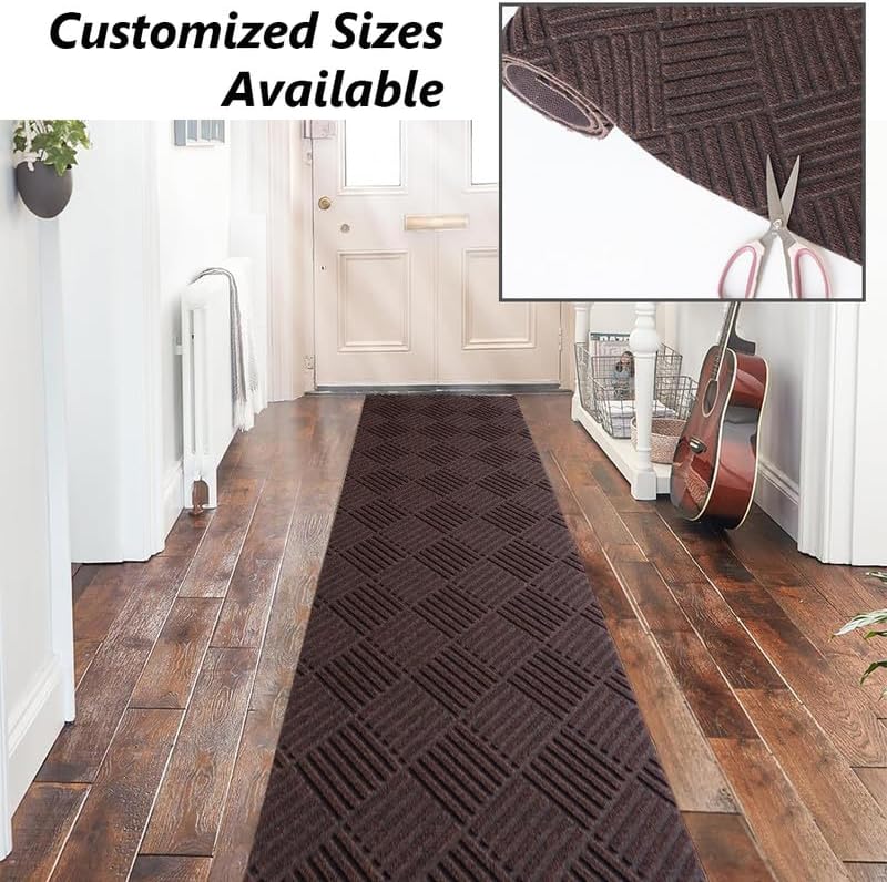 Brown Washable Runner Rug