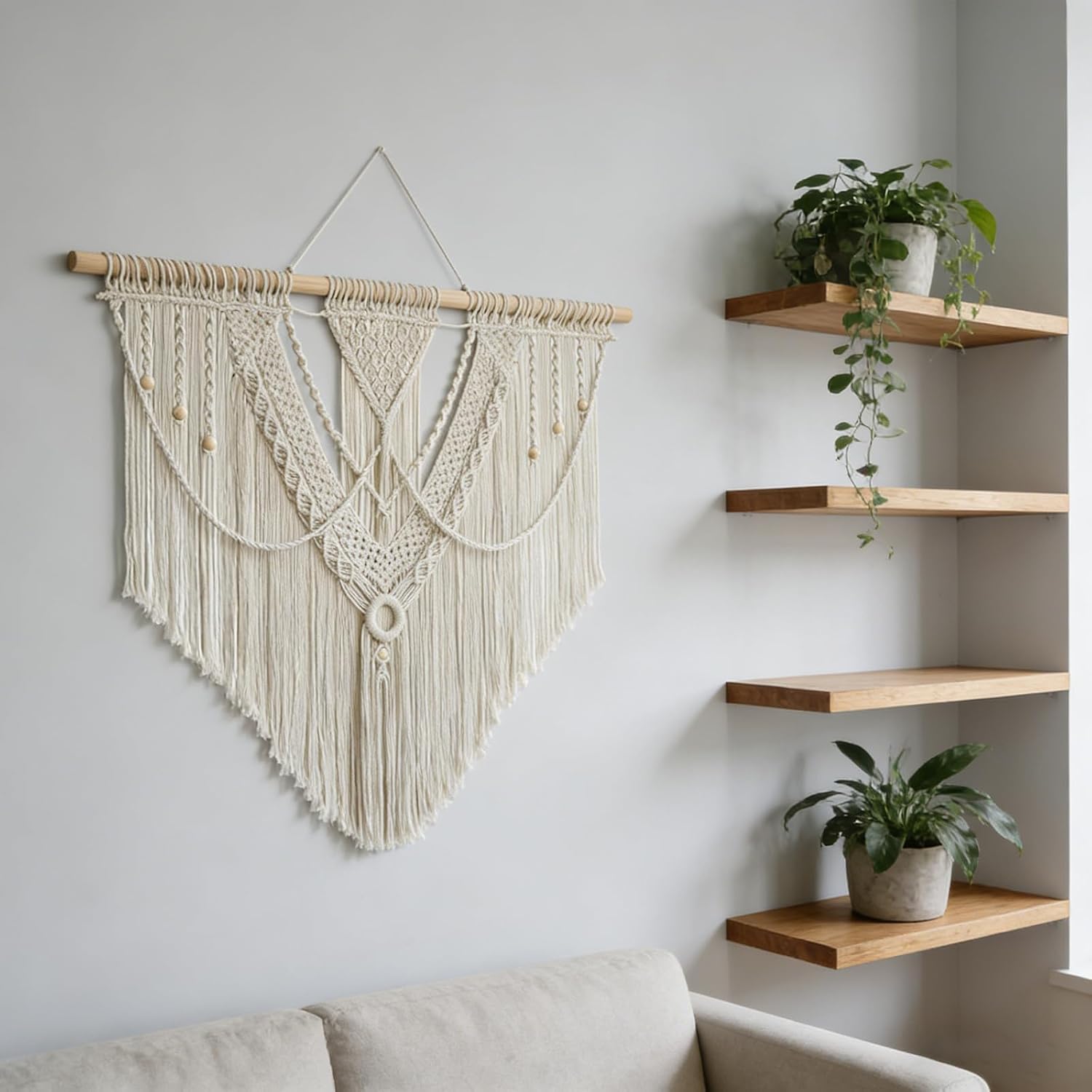 Nordic Geometric Macrame Tapestry