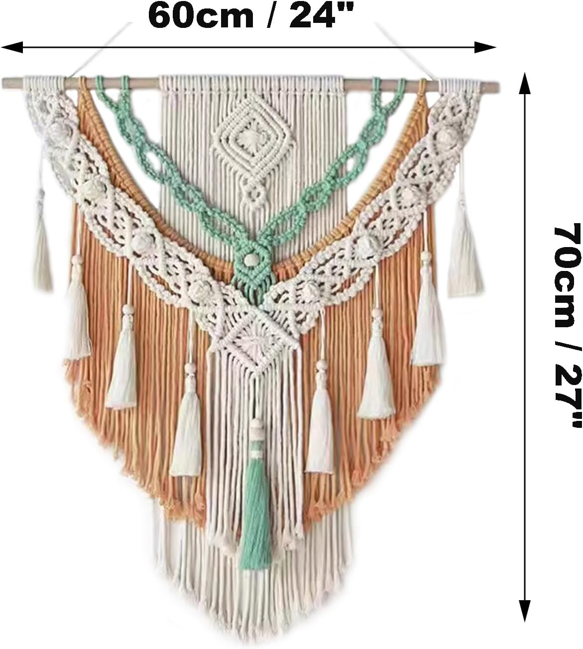 Colorful Geometric Macrame Tapestry