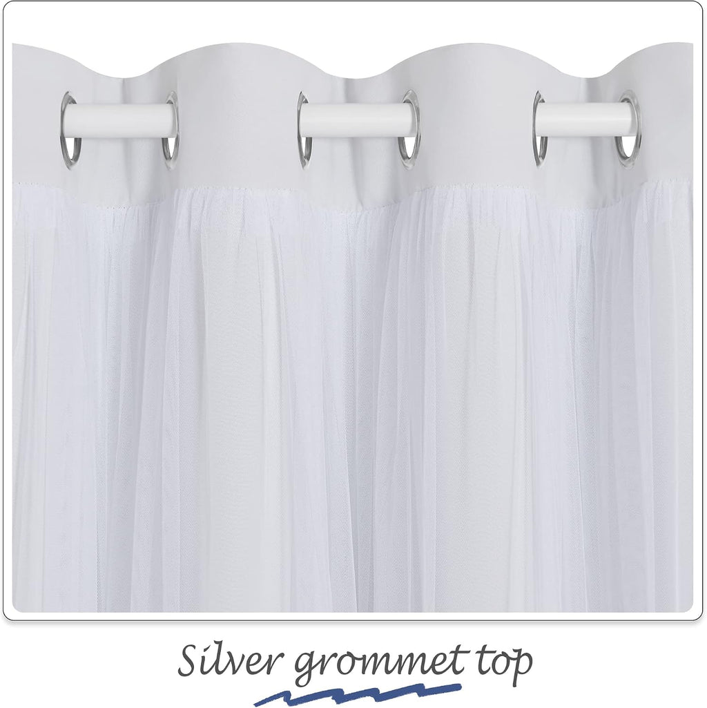 Navy Ombre Double Layer Blackout Curtains