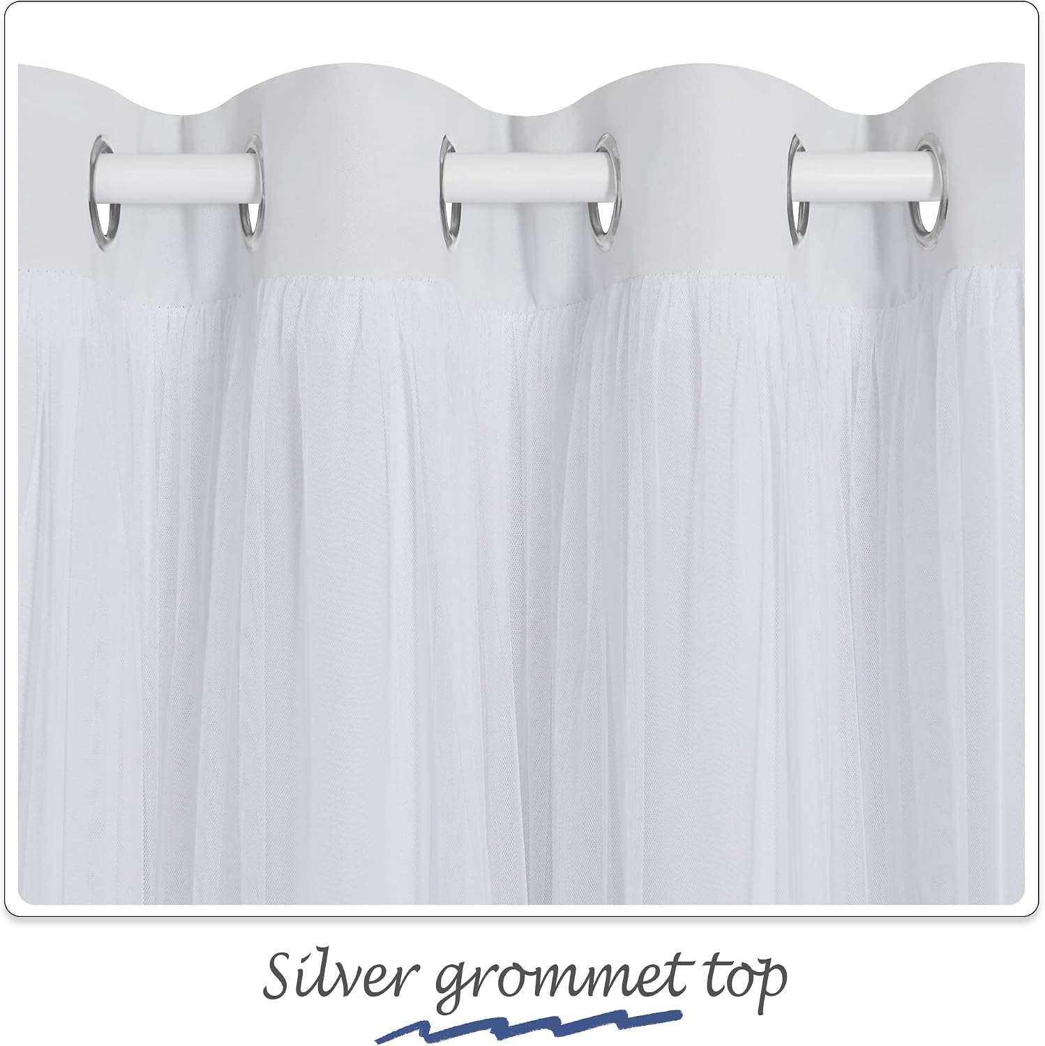 Navy Ombre Double Layer Blackout Curtains