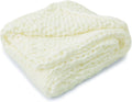 Ivory Cable Knit Decorative Throw Blanket
