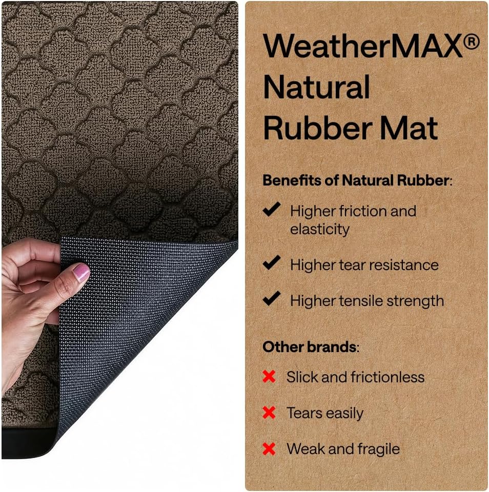 Latte Rubber Waterproof Doormat