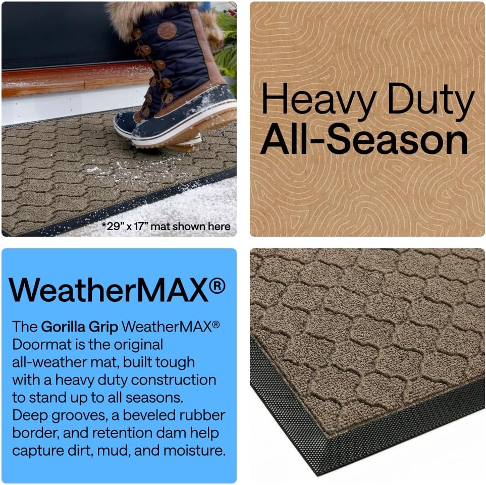 Latte Rubber Waterproof Doormat