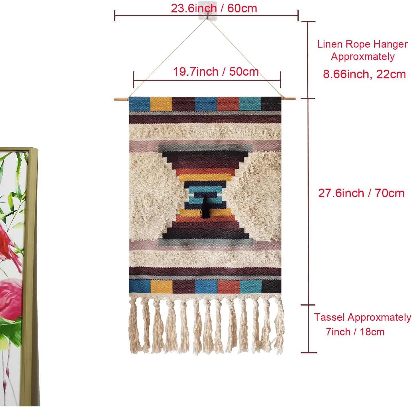 Large Geometric Macrame Wall Tapestry