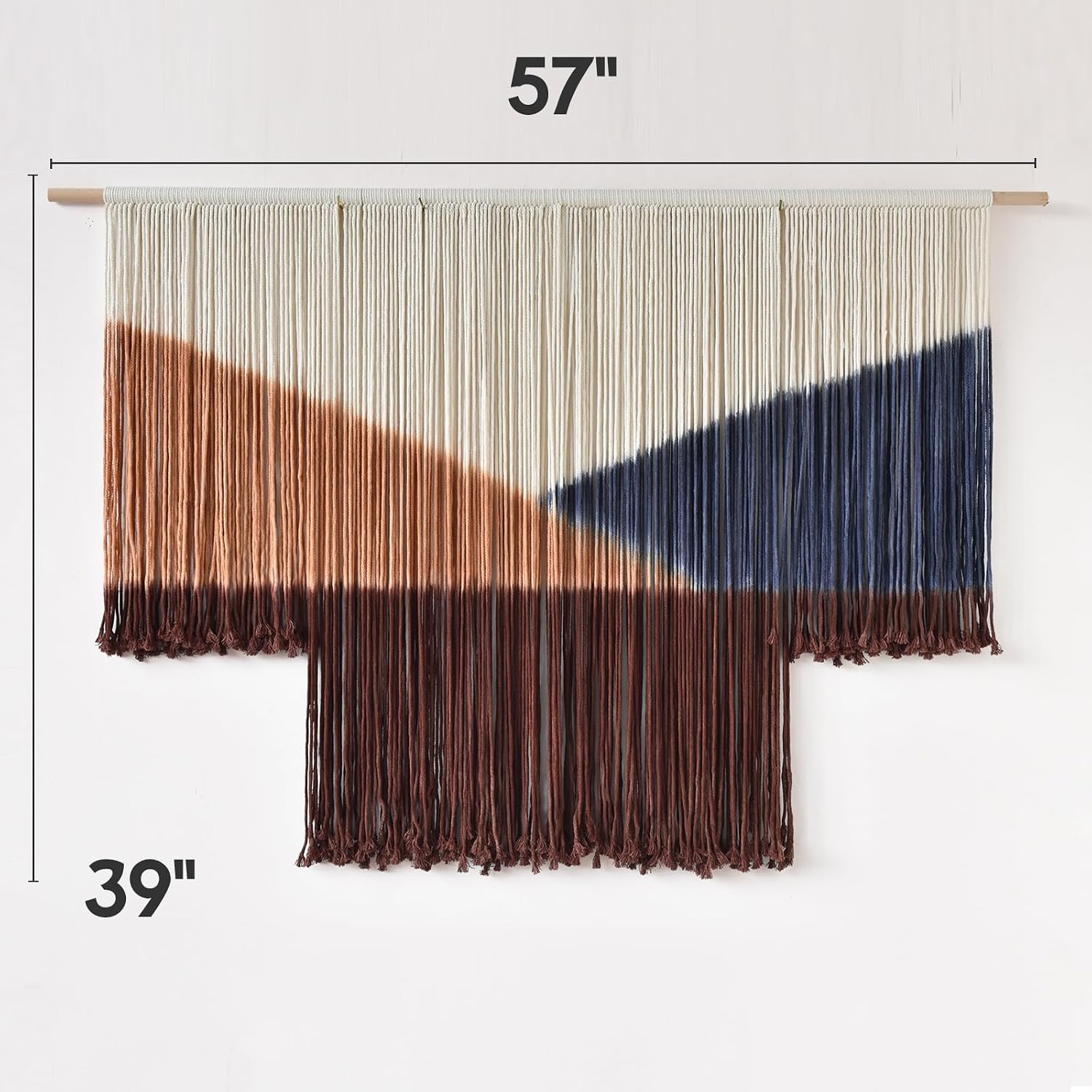 Dip Dyed Geometric Macrame Tapestry