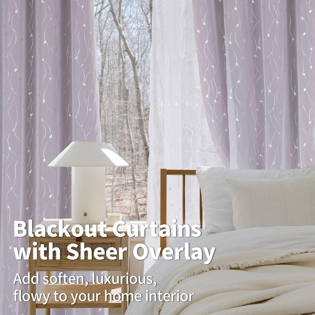 Burgundy Double Layer Blackout Curtains