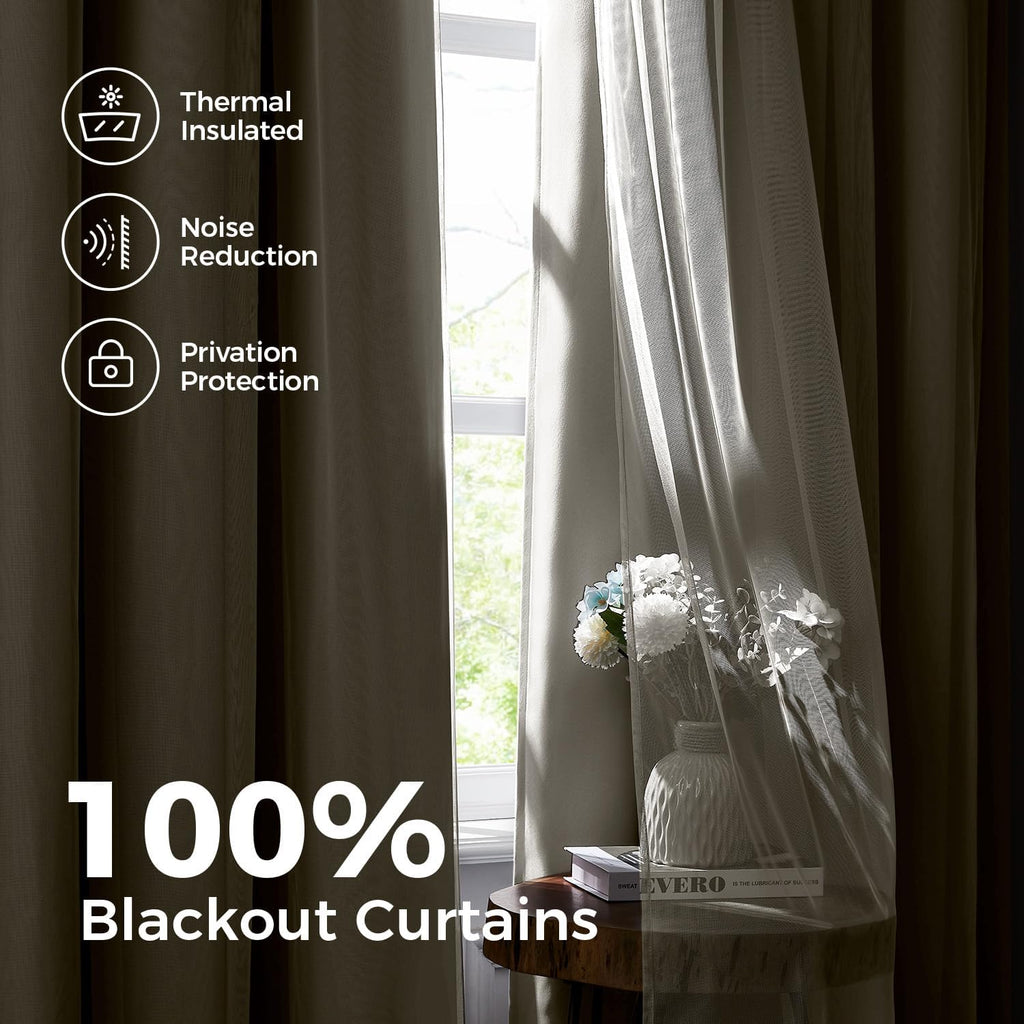Ivory Double Layer Blackout Curtains