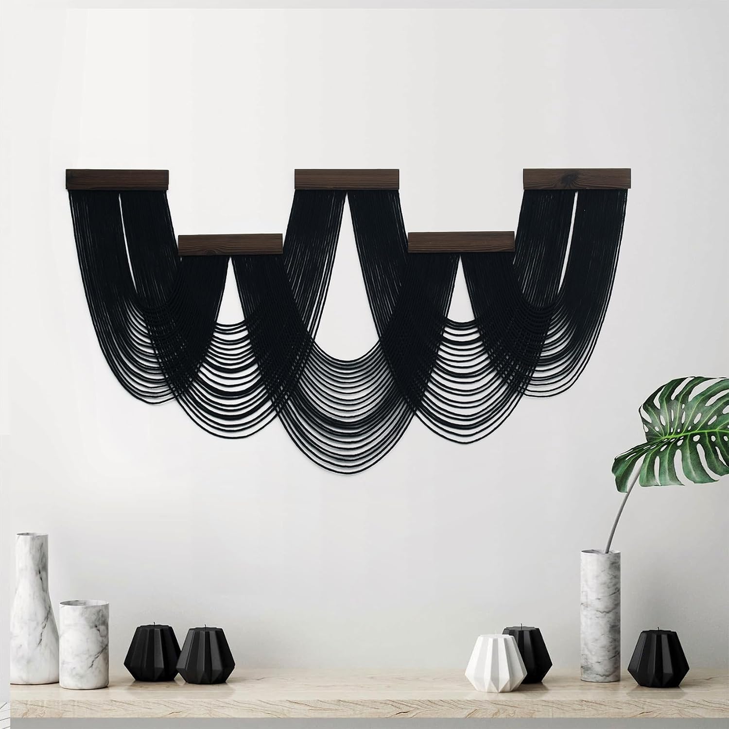 Black Handmade Macrame Tapestry