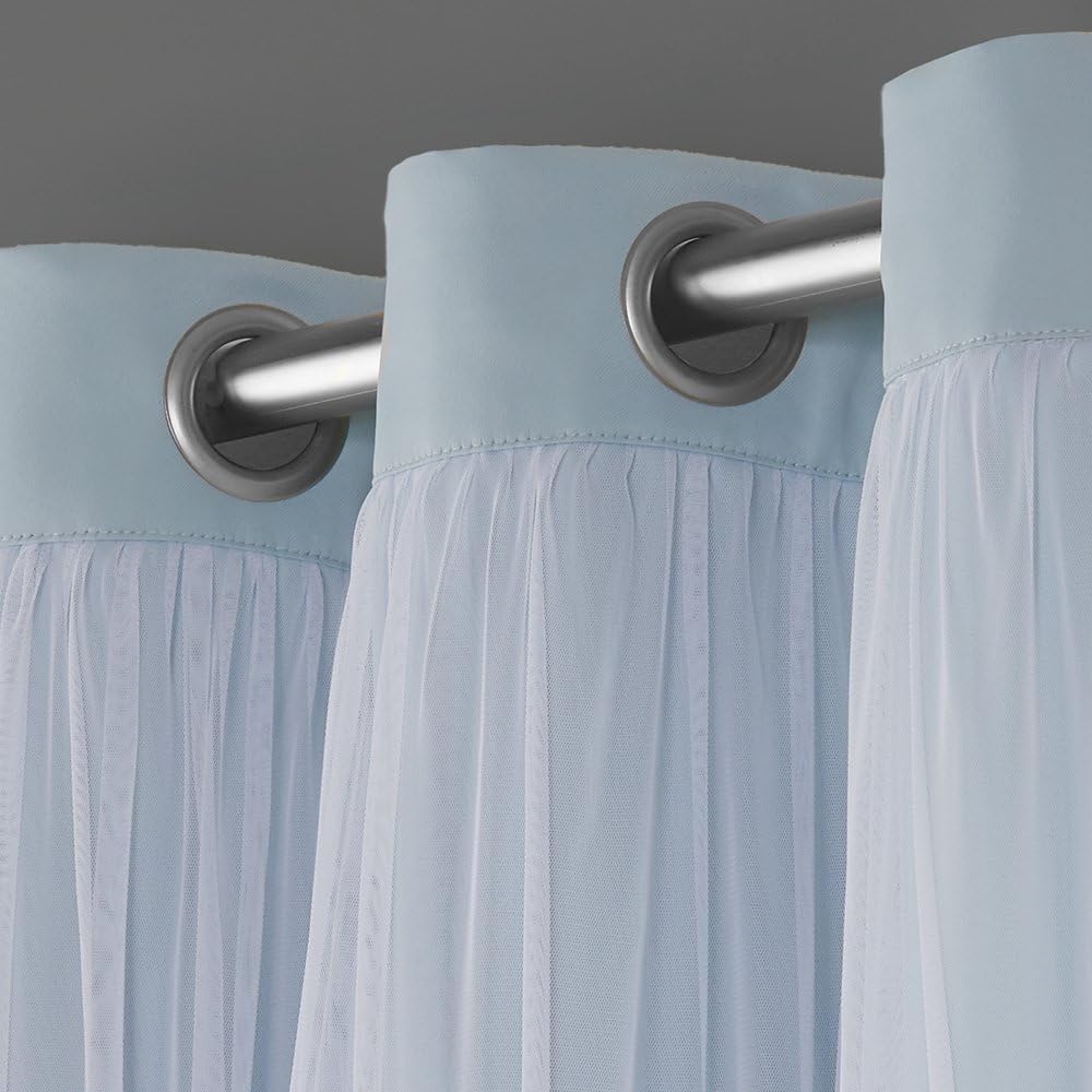 Aqua Double Layer Blackout Curtains