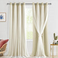 Light Beige Double Layer Blackout Curtains