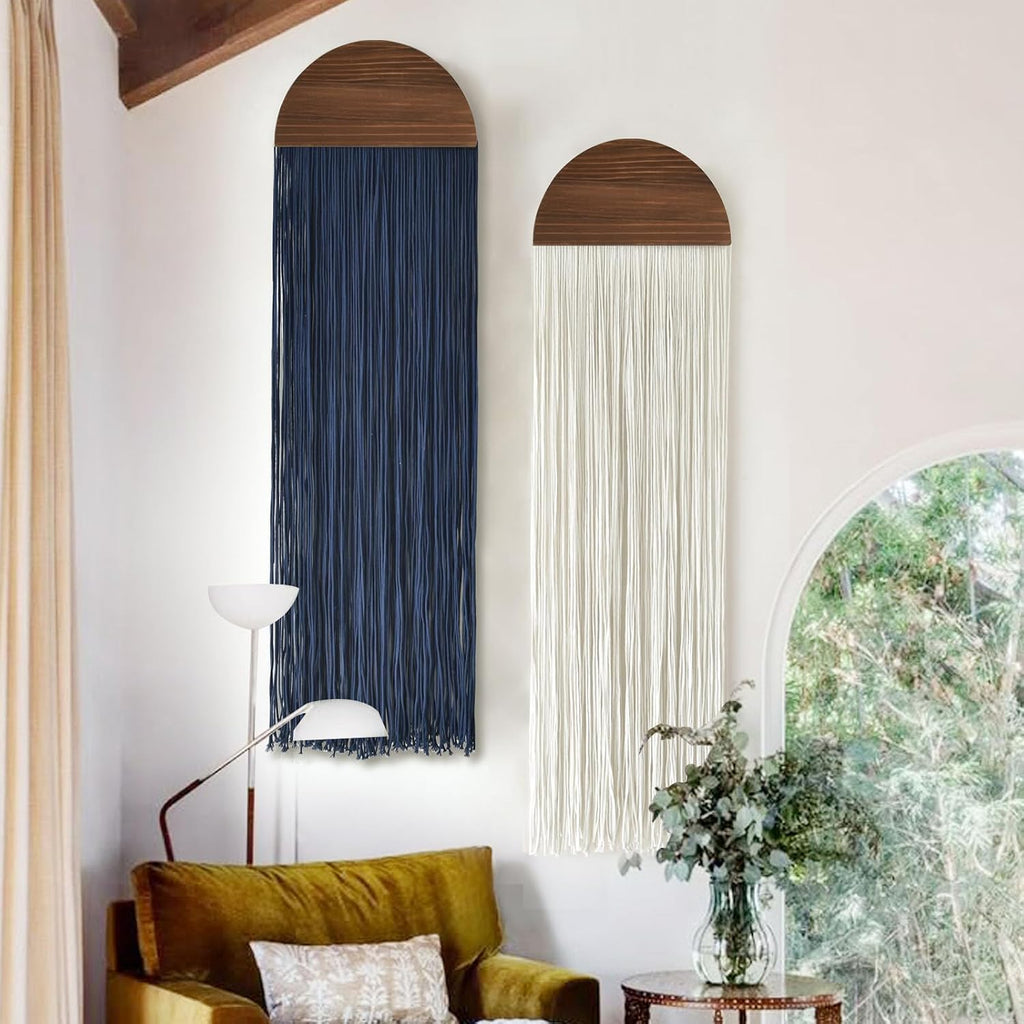 2Pcs Fringe Macrame Wall Hanging