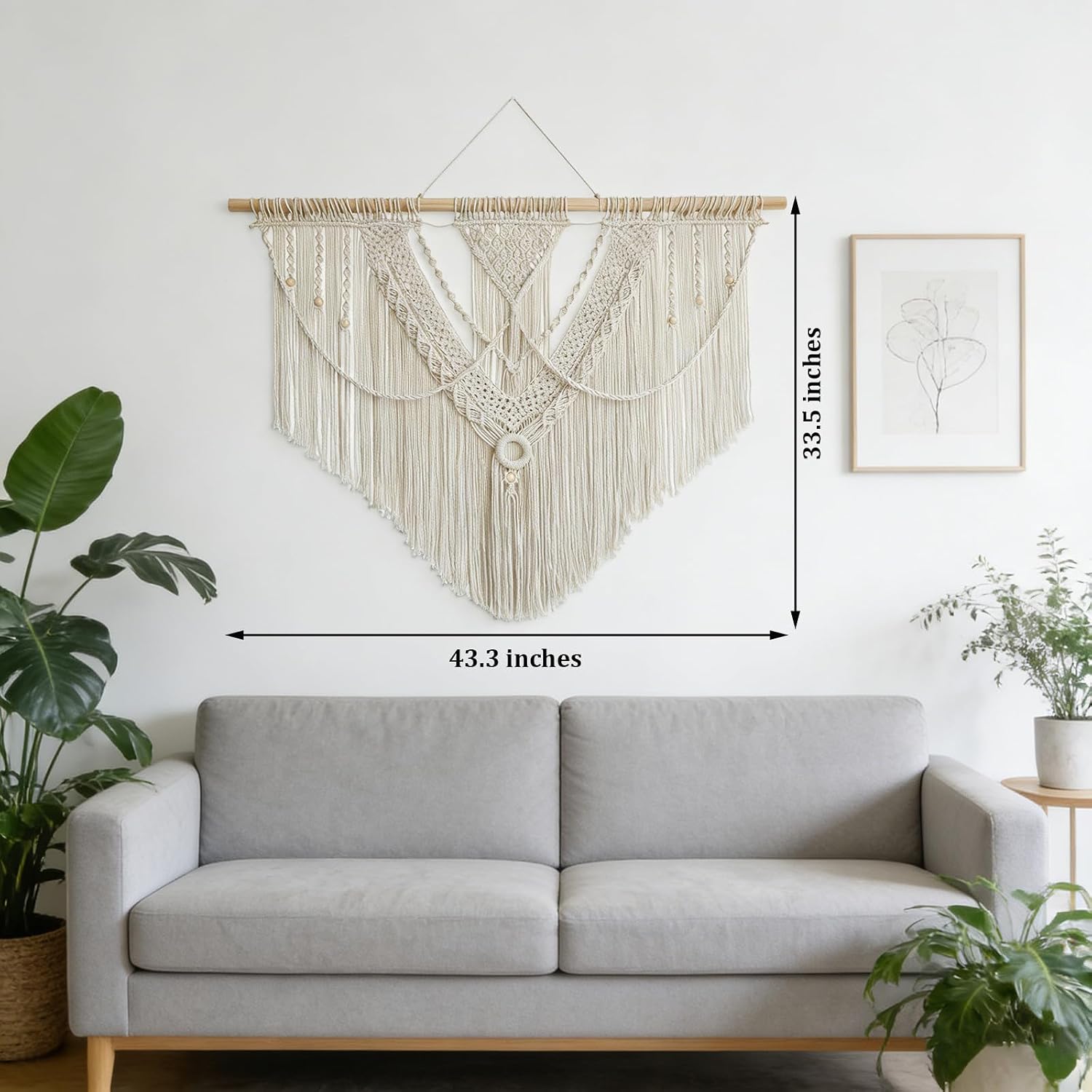Nordic Geometric Macrame Tapestry