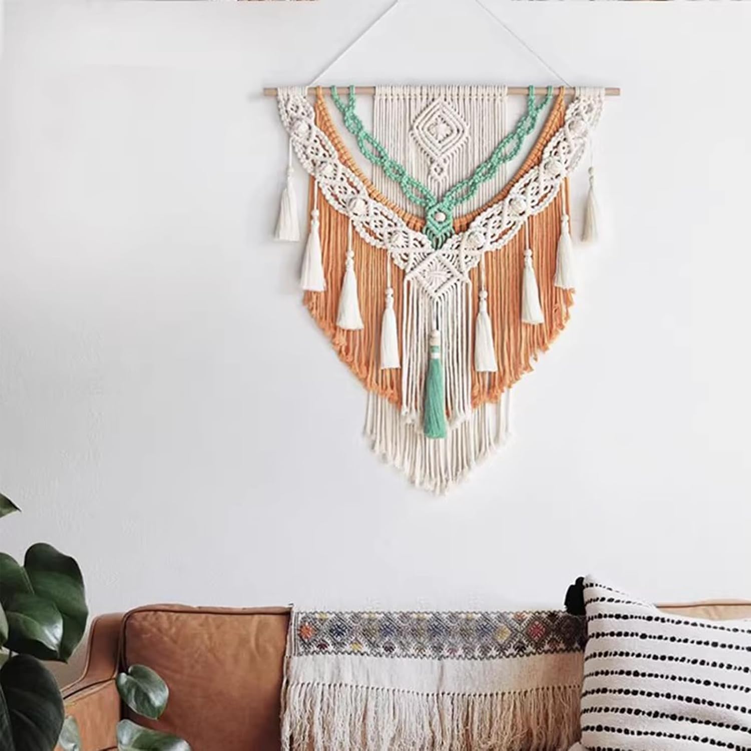 Colorful Geometric Macrame Tapestry