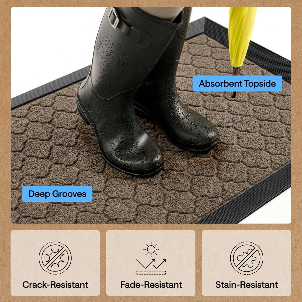 Latte Rubber Waterproof Doormat