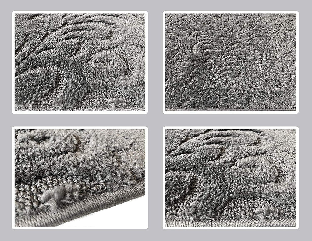 Grey Washable Rubber Runner Rug