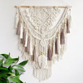 Beige Rose Handmade Macrame Tapestry
