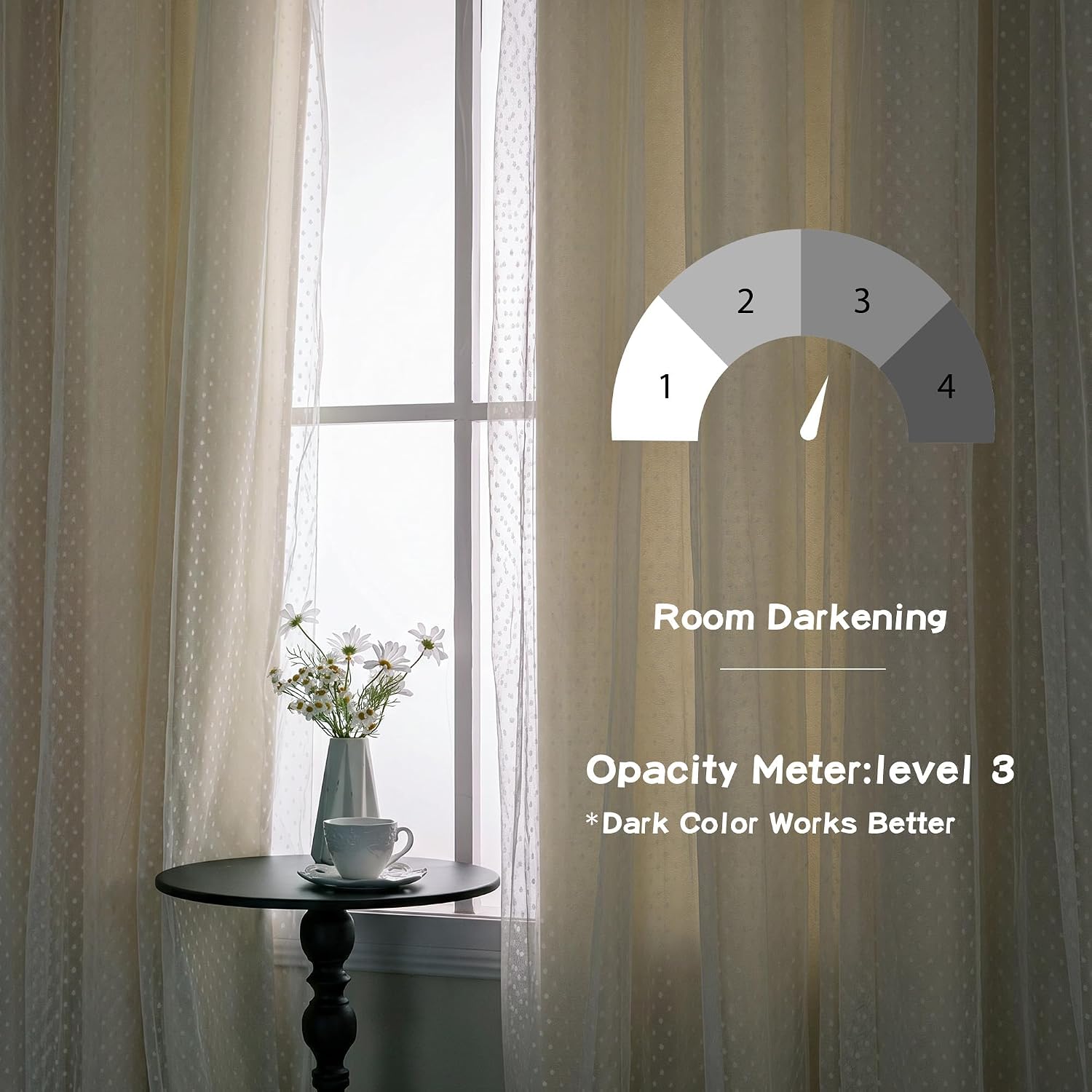 Cream Double Layer Blackout Curtains