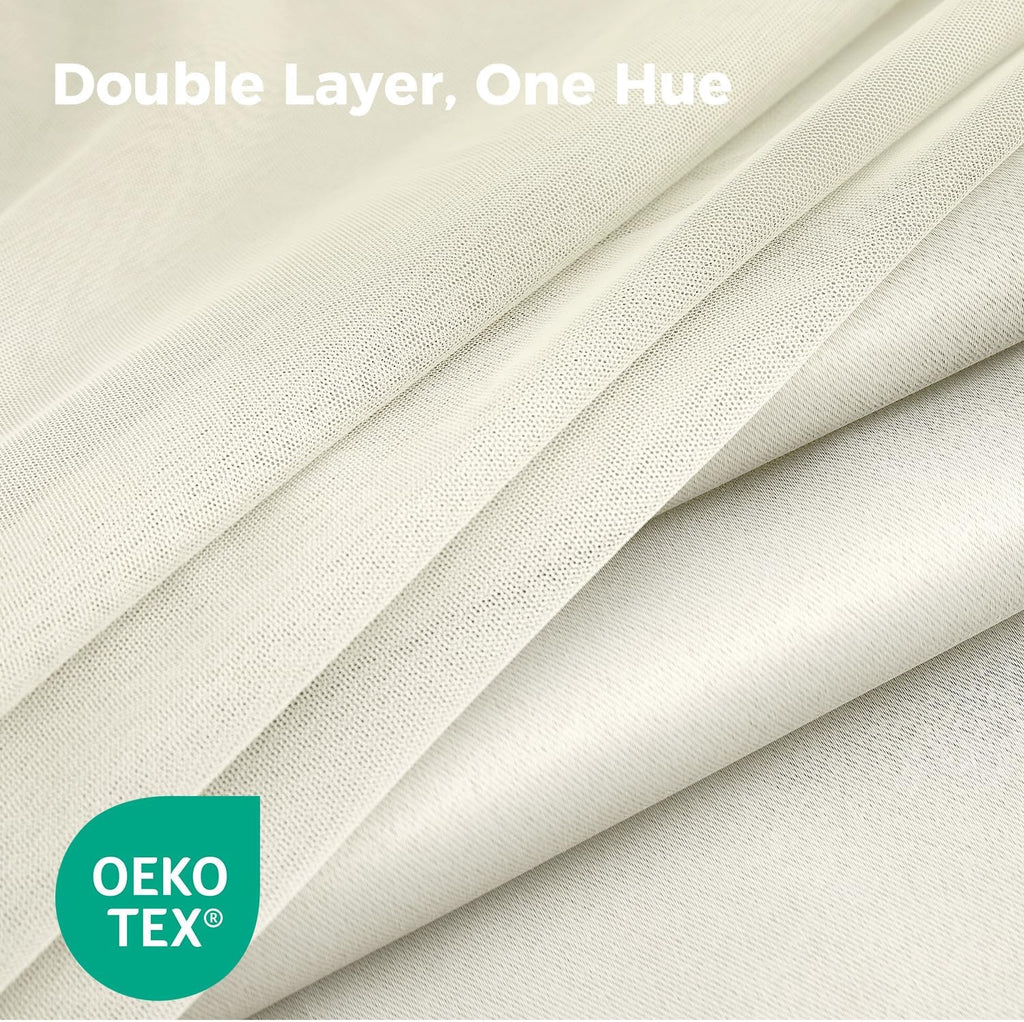 Ivory Double Layer Blackout Curtains
