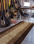 Brown-Beige Non Slip Runner Rug