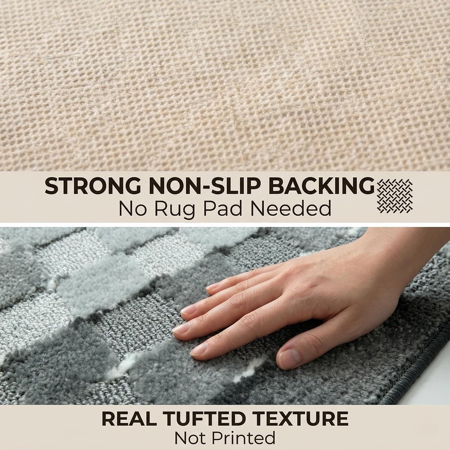 Checkered Grey Runner Rug