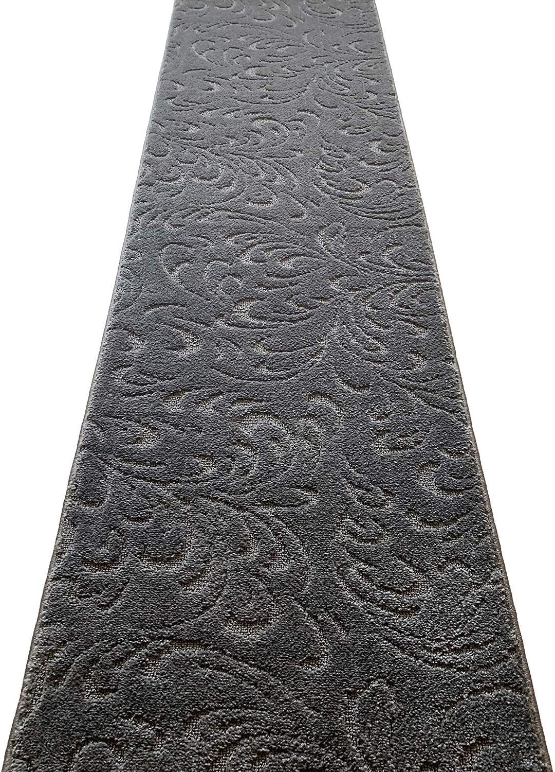 Grey Washable Rubber Runner Rug