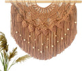 Khaki Beaded Macrame Wall Hanging
