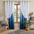 Navy Ombre Double Layer Blackout Curtains
