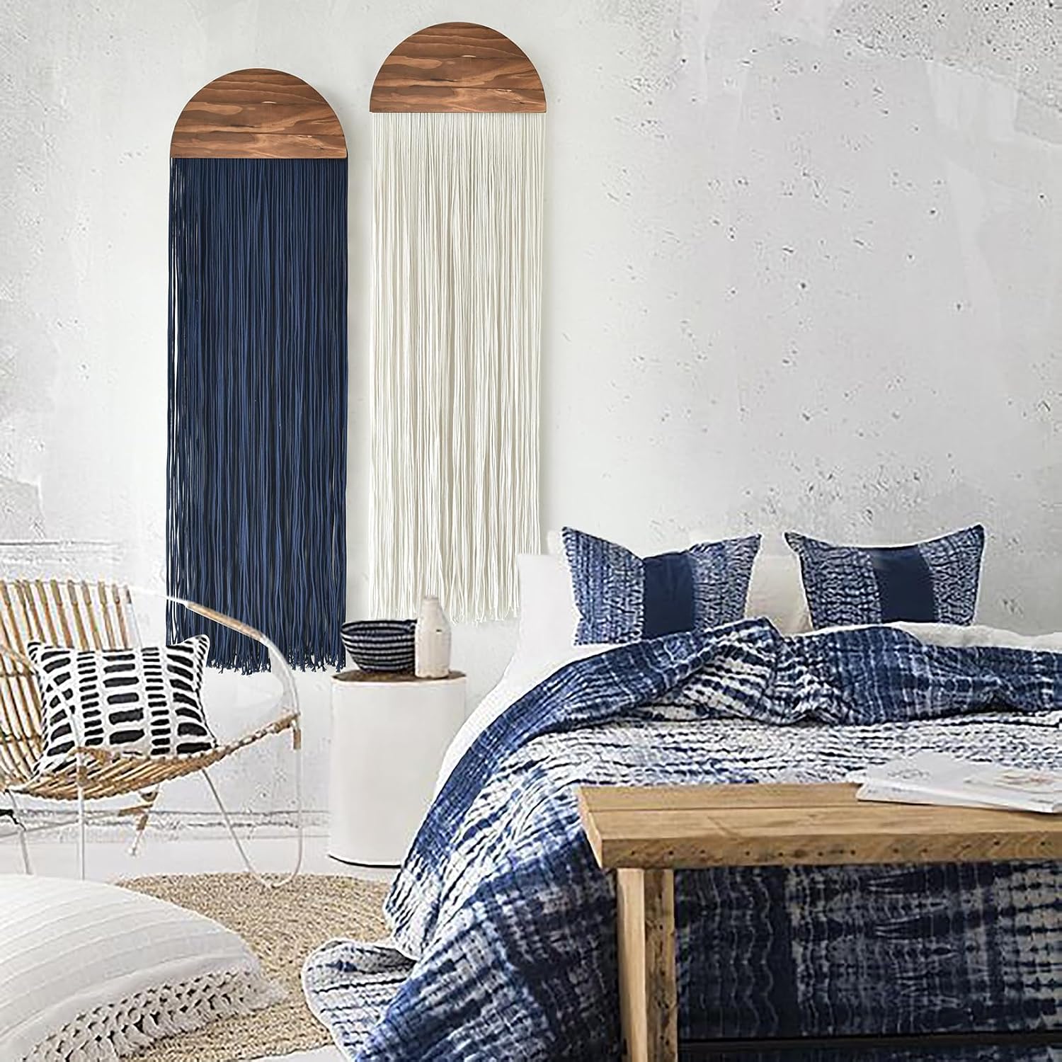 2Pcs Fringe Macrame Wall Hanging