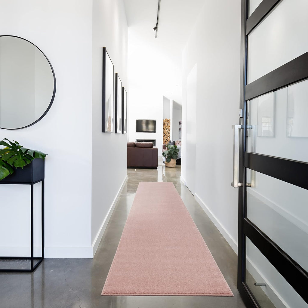Pink Non Shedding Runner Rug