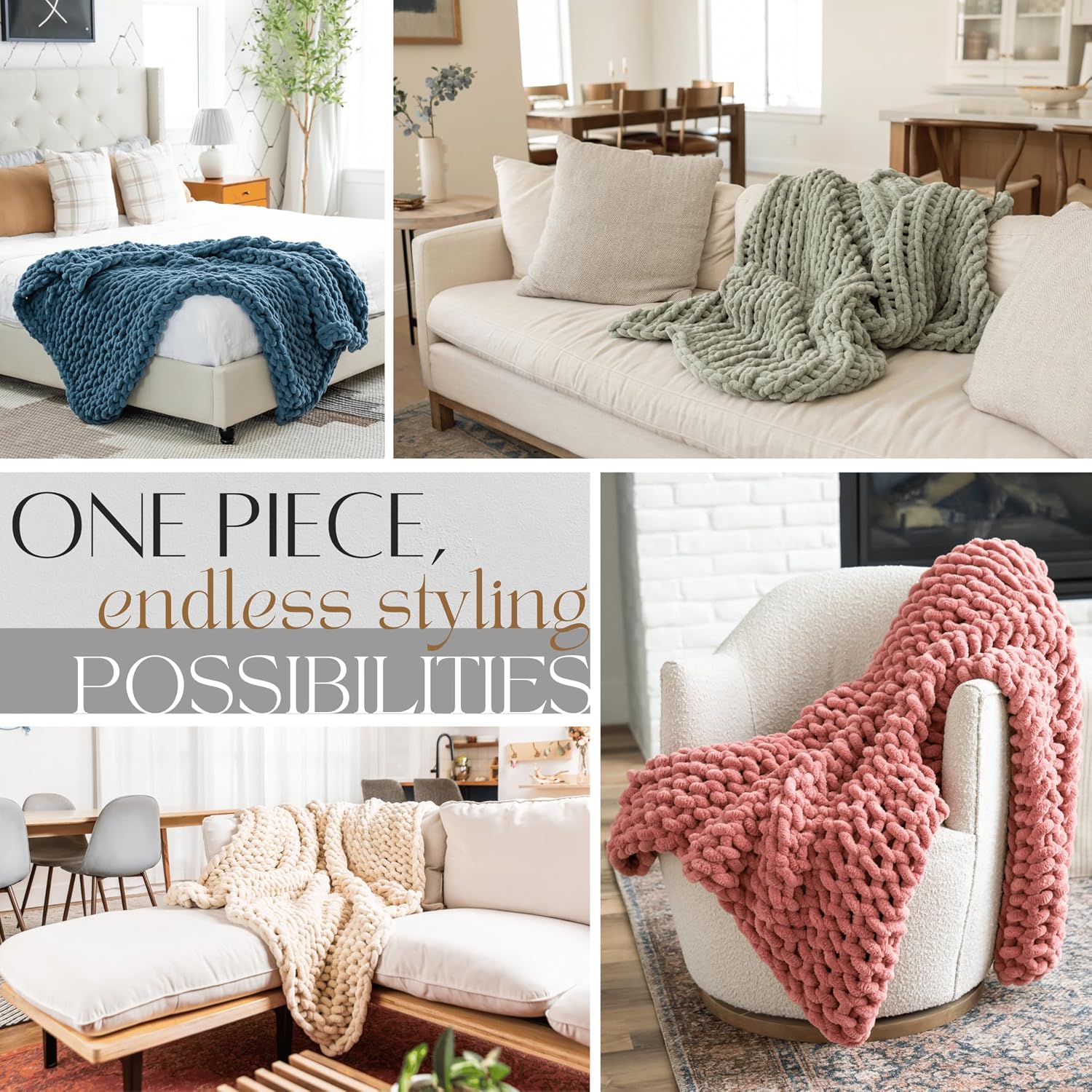 Sage Green OEKO-TEX Chenille Knit Throw