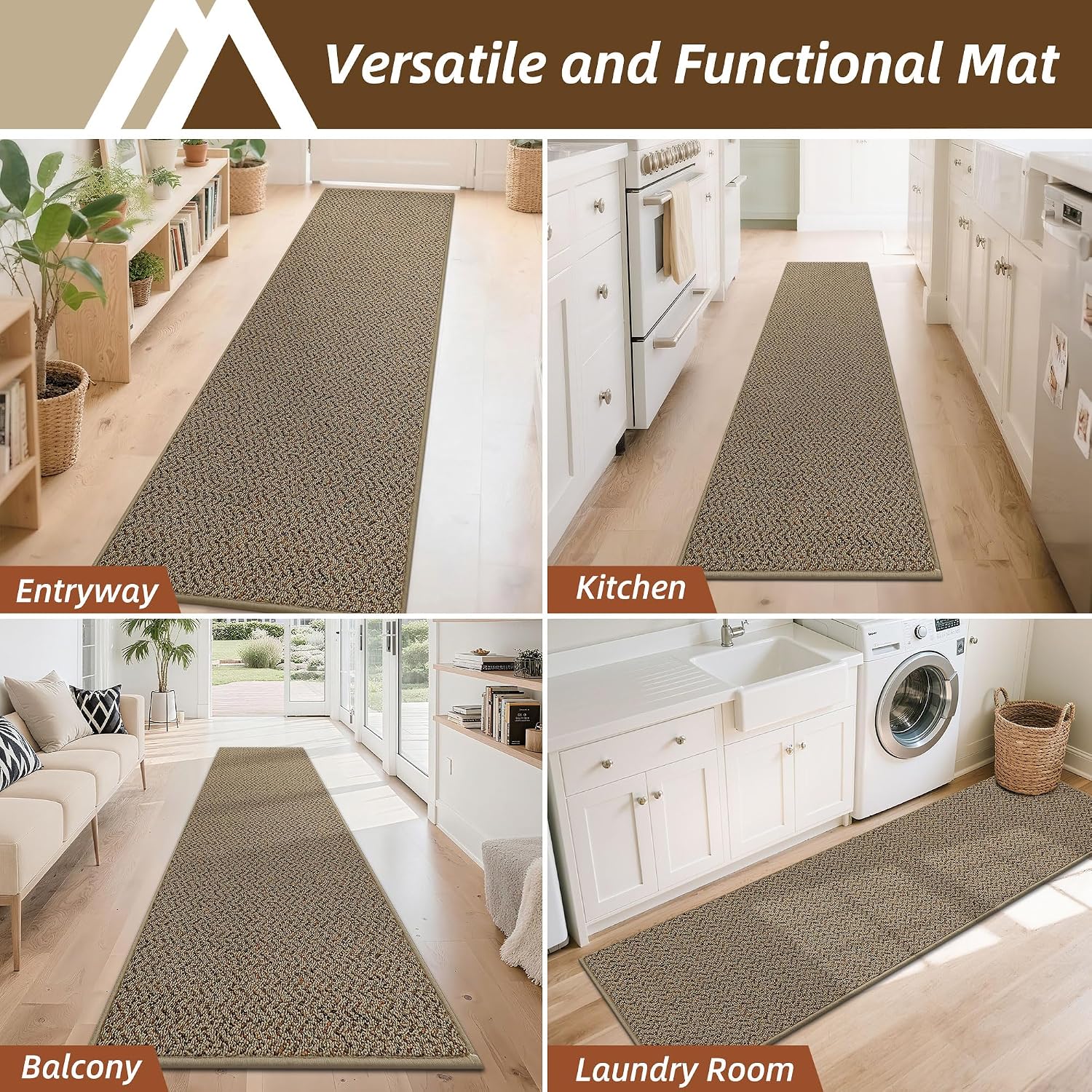 Taupe Pet Friendly Runner Rug