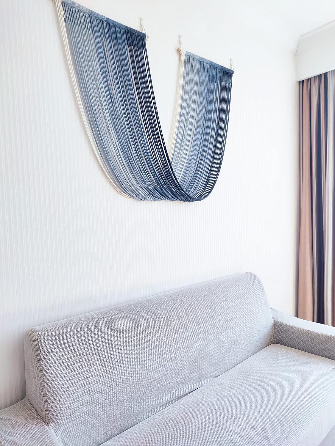 Blue Ombre Macrame Wall Hanging