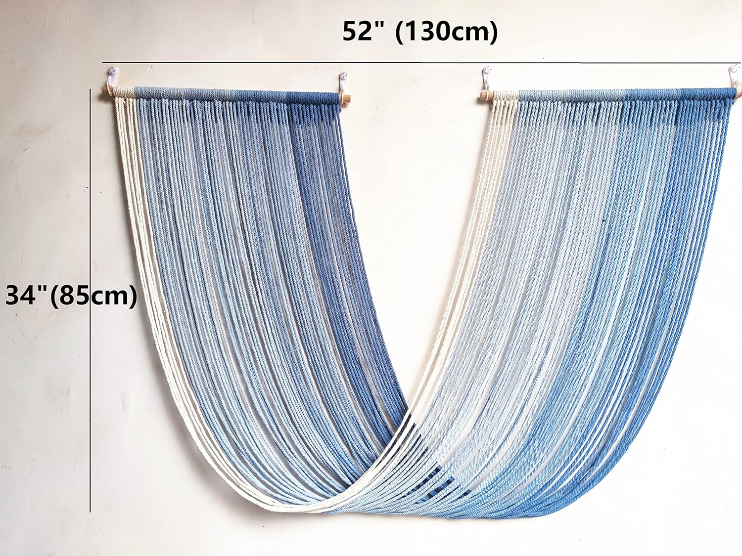 Blue Ombre Macrame Wall Hanging
