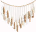 Cream Beaded Macrame Wall Hanging