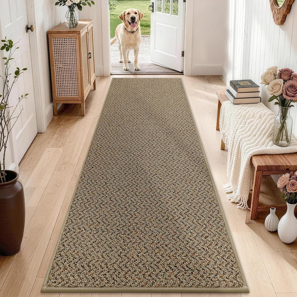 Taupe Pet Friendly Runner Rug