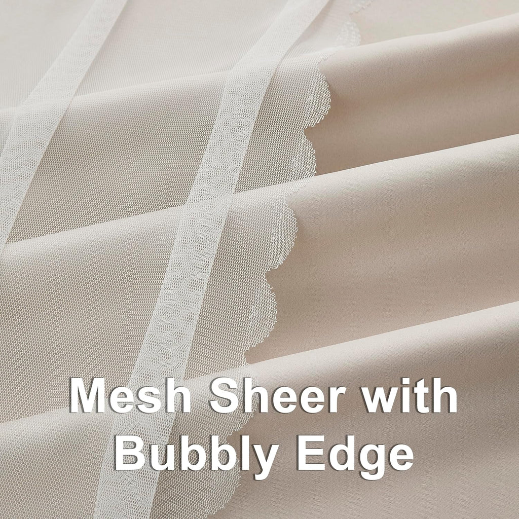 Beige Double Layer Blackout Curtains