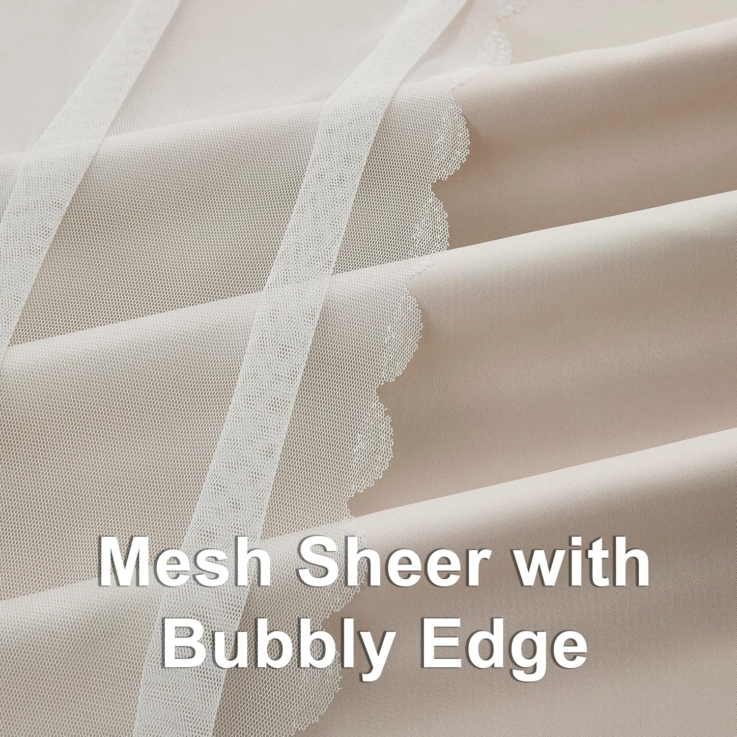 Beige Double Layer Blackout Curtains